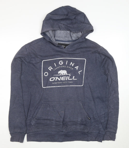 O'Neill Men's Blue Graphic Print Pullover Hoodie Medium