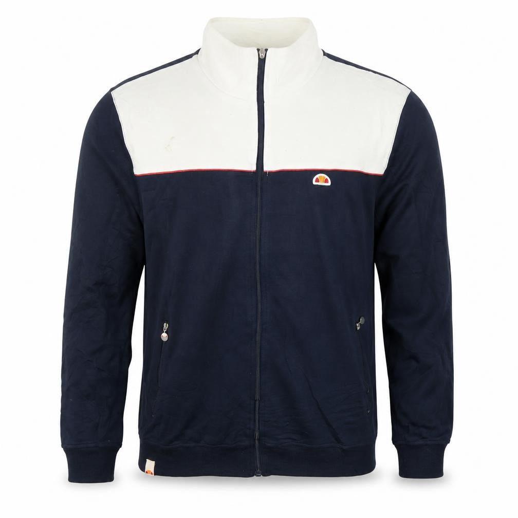 Front view of Ellesse Men’s Blue & White Full Zip Sweatshirt L Sports Jacket