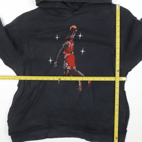 Jordan Mens Black M Pullover Hoodie Graphic Print Basketball Style