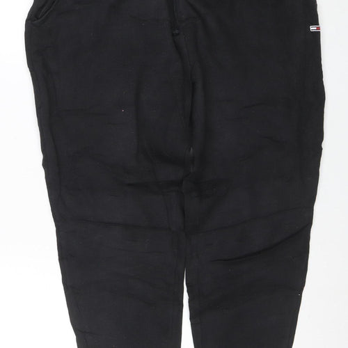Tommy Jeans Men’s Black Cotton Jogger Trousers Size L Stretch Fit