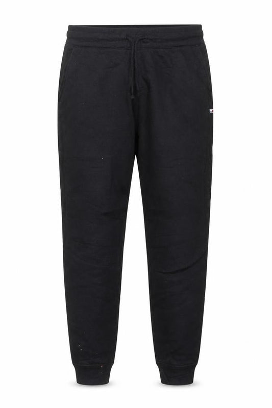 Tommy Jeans Men’s Black Cotton Jogger Trousers Size L Stretch Fit