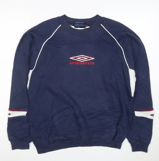 Umbro Men’s Blue Crew Neck Logo Sweatshirt Size S Vintage Sportswear