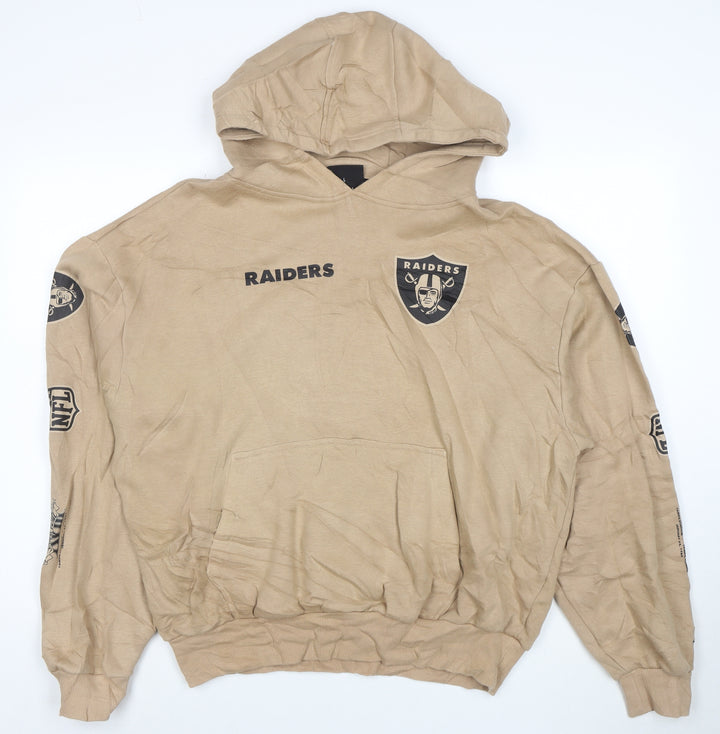 New Era Men’s Beige Raiders Pullover Hoodie Size L NFL Sportswear