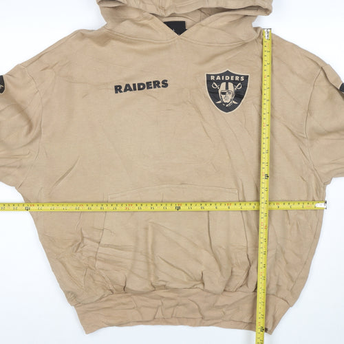 New Era Men’s Beige Raiders Pullover Hoodie Size L NFL Sportswear