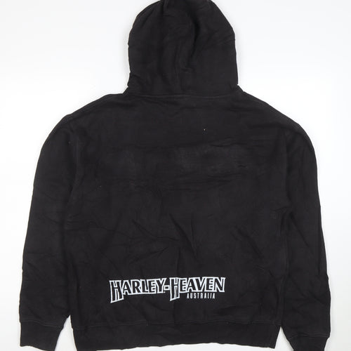 Harley-Davidson Men’s Black Pullover Hoodie Size M Logo Fleece Biker Style