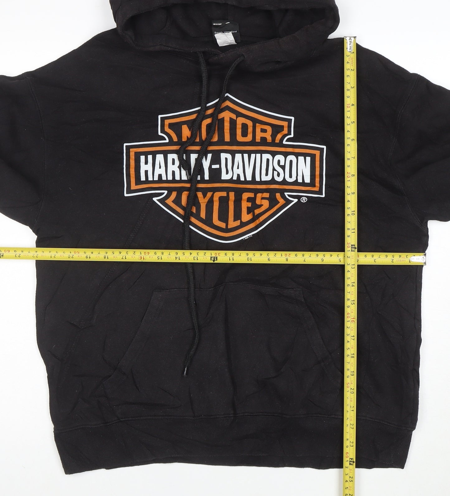 Harley-Davidson Men’s Black Pullover Hoodie Size M Logo Fleece Biker Style