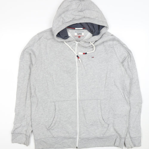 Tommy Jeans Men's Grey Full Zip Hoodie XL Regular Fit