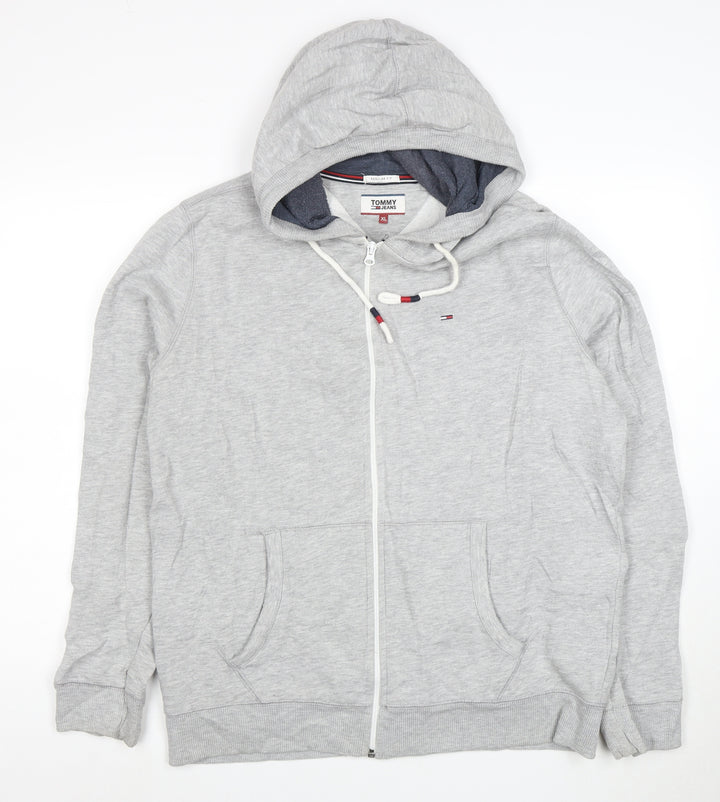 Tommy Jeans Men's Grey Full Zip Hoodie XL Regular Fit