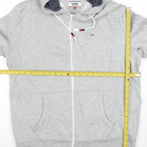 Tommy Jeans Men's Grey Full Zip Hoodie XL Regular Fit