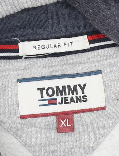 Tommy Jeans Men's Grey Full Zip Hoodie XL Regular Fit