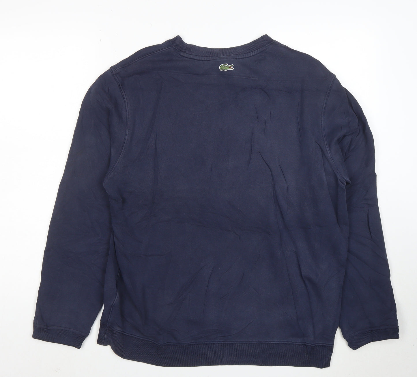 Lacoste Men's Blue Cotton Crew Neck Pullover Sweatshirt L