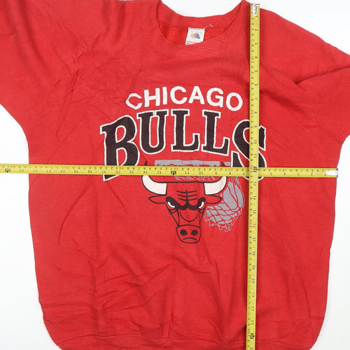 Fruit of the Loom Men's Red XL Chicago Bulls Pullover Sweatshirt