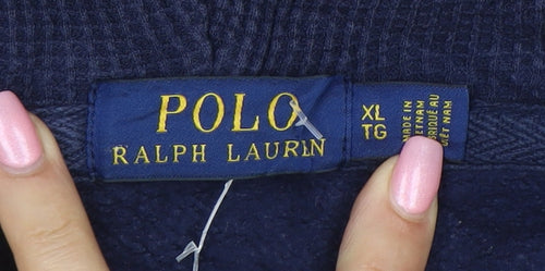 Polo Ralph Lauren Men's Blue Full Zip Hoodie XL Cotton Blend
