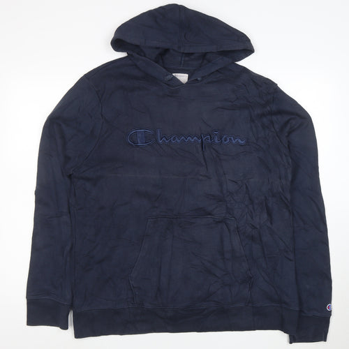 Champion Men's Blue XL Pullover Hoodie Embroidered Logo