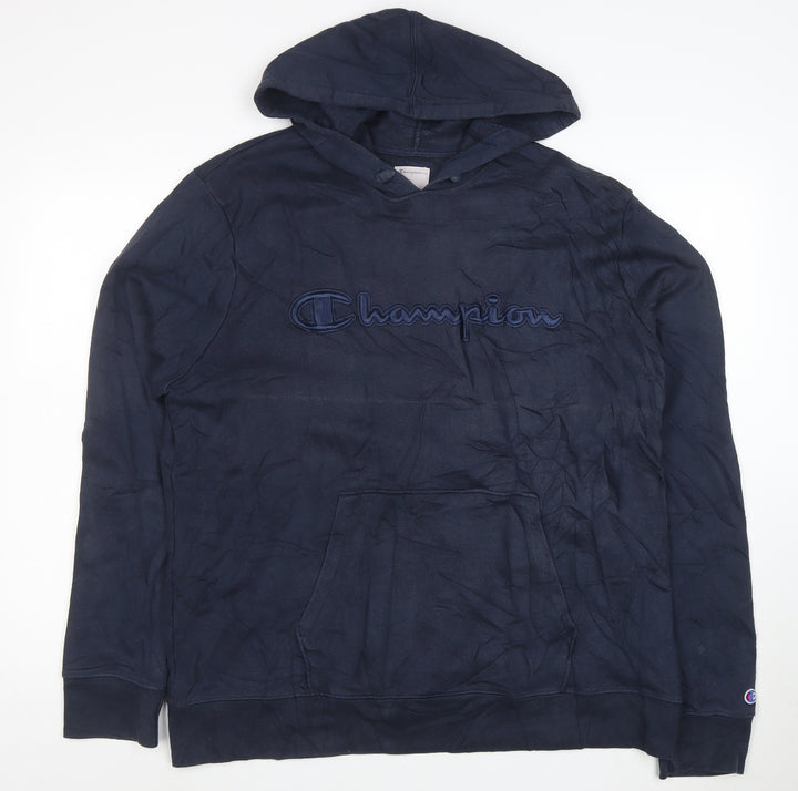 Champion Men's Blue XL Pullover Hoodie Embroidered Logo