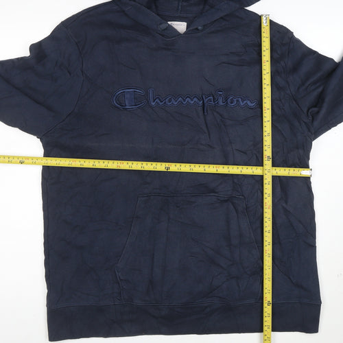 Champion Men's Blue XL Pullover Hoodie Embroidered Logo