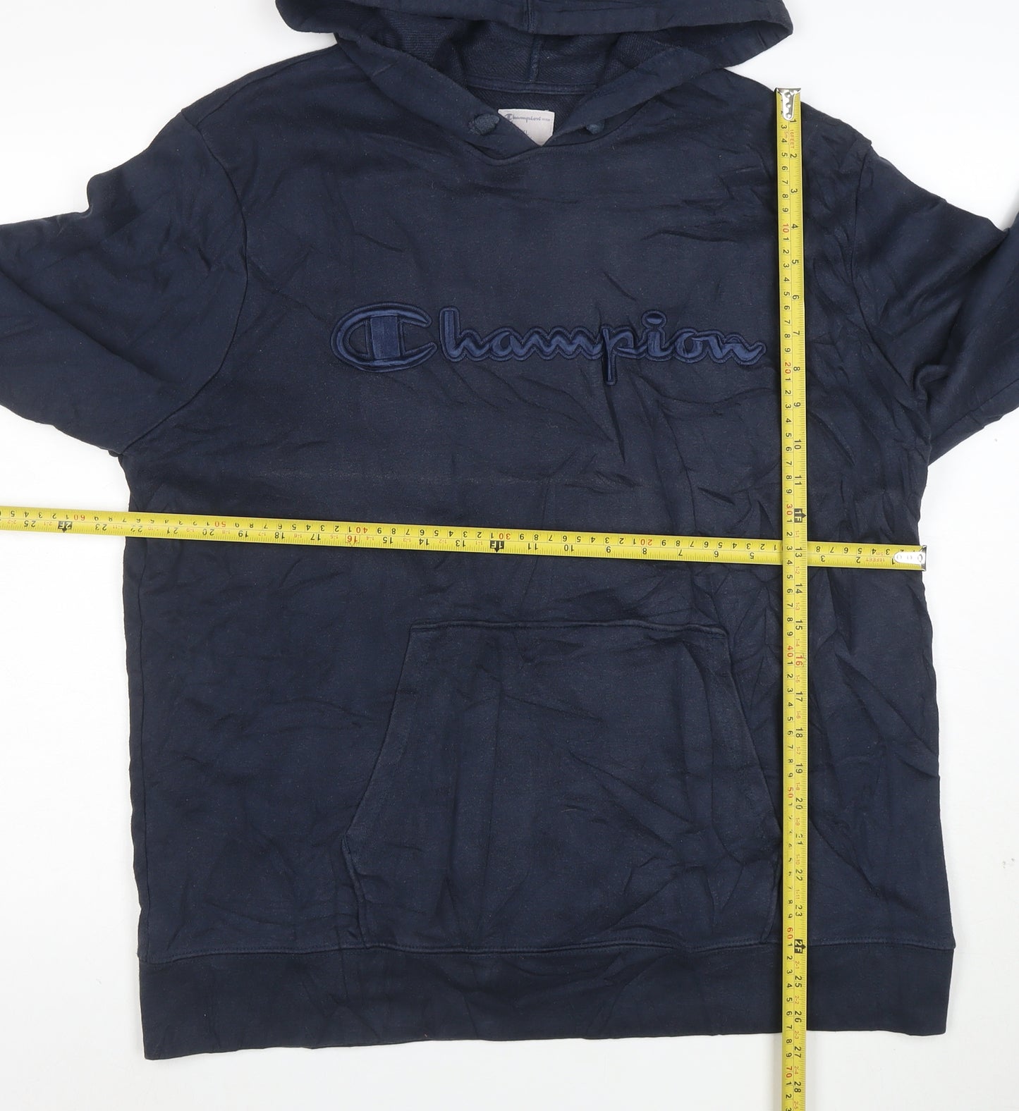 Champion Men's Blue XL Pullover Hoodie Embroidered Logo