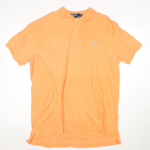 Ralph Lauren Men's Orange Cotton Polo Shirt XL Classic Fit