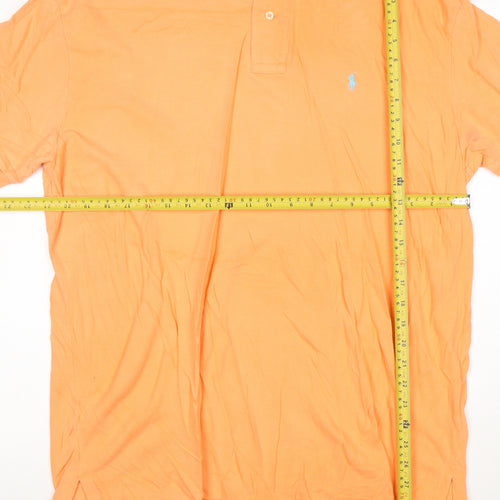 Ralph Lauren Men's Orange Cotton Polo Shirt XL Classic Fit