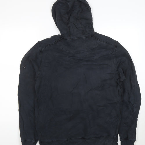 Stone Island Men's Black Pullover Hoodie L Cotton Blend
