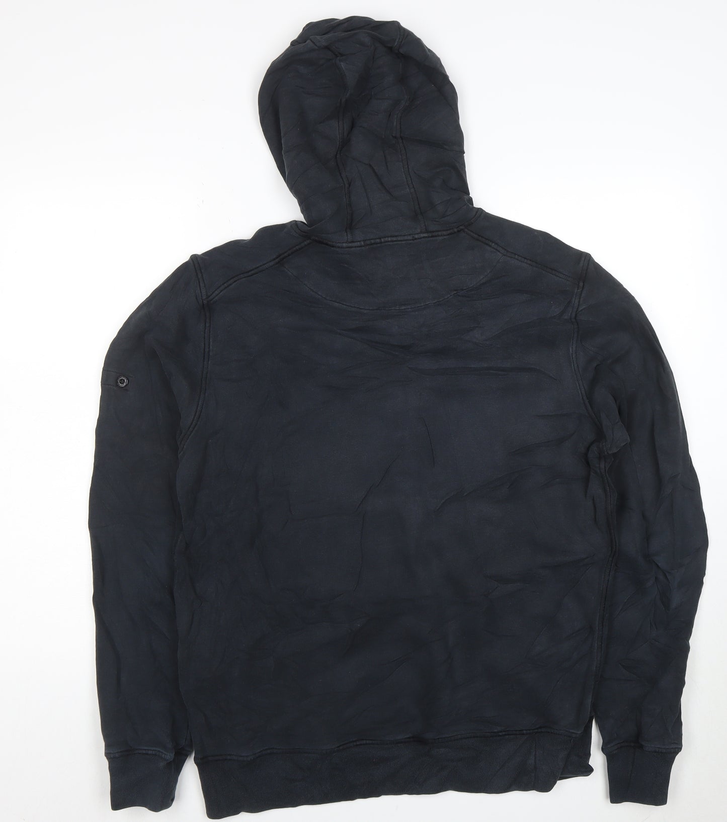 Stone Island Men's Black Pullover Hoodie L Cotton Blend