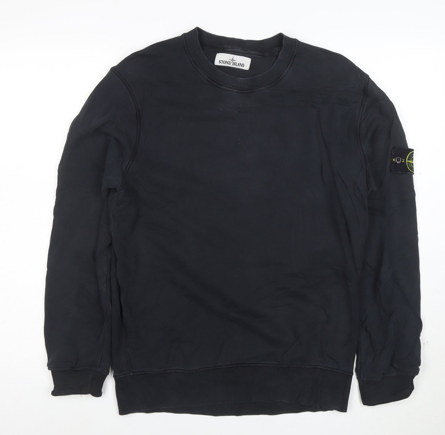 Stone Island Mens Black Cotton Crew Neck Sweatshirt M