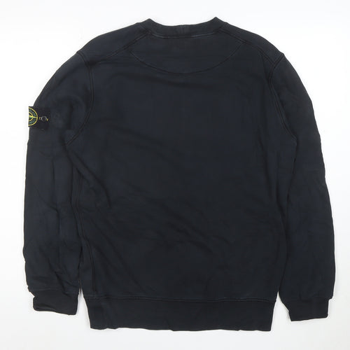 Stone Island Mens Black Cotton Crew Neck Sweatshirt M