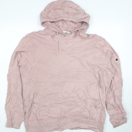 Stone Island Women’s Pink Cotton Pullover Hoodie XXL