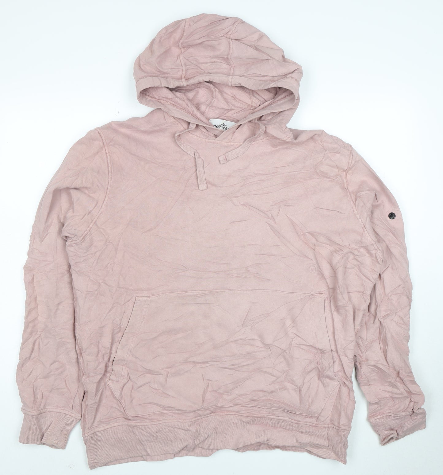 Stone Island Women’s Pink Cotton Pullover Hoodie XXL