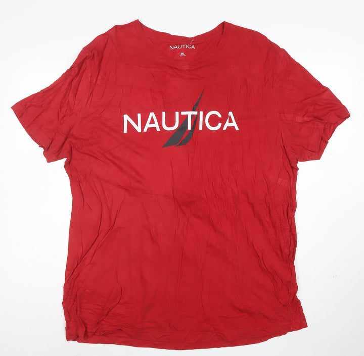 Nautica Men's Red 2XL Graphic Logo Crew Neck T-Shirt