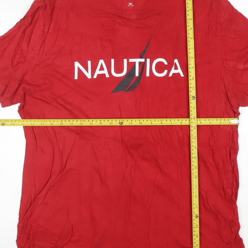Nautica Men's Red 2XL Graphic Logo Crew Neck T-Shirt