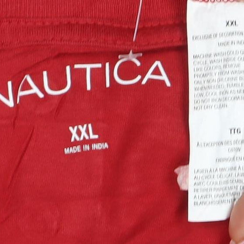 Nautica Men's Red 2XL Graphic Logo Crew Neck T-Shirt