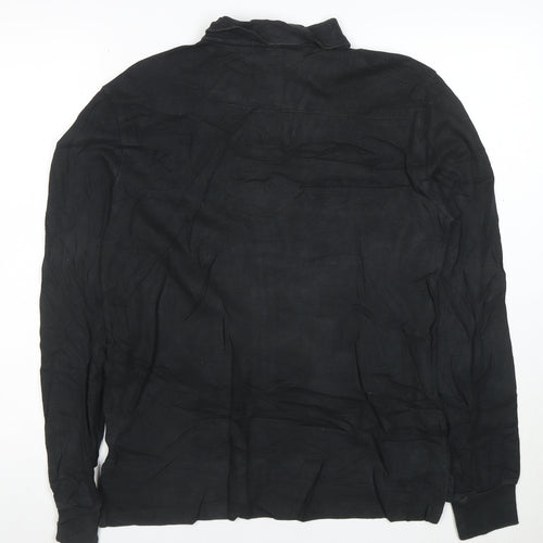 Polo Ralph Lauren Men's Black Slim Fit Long Sleeve Cotton Polo Shirt M
