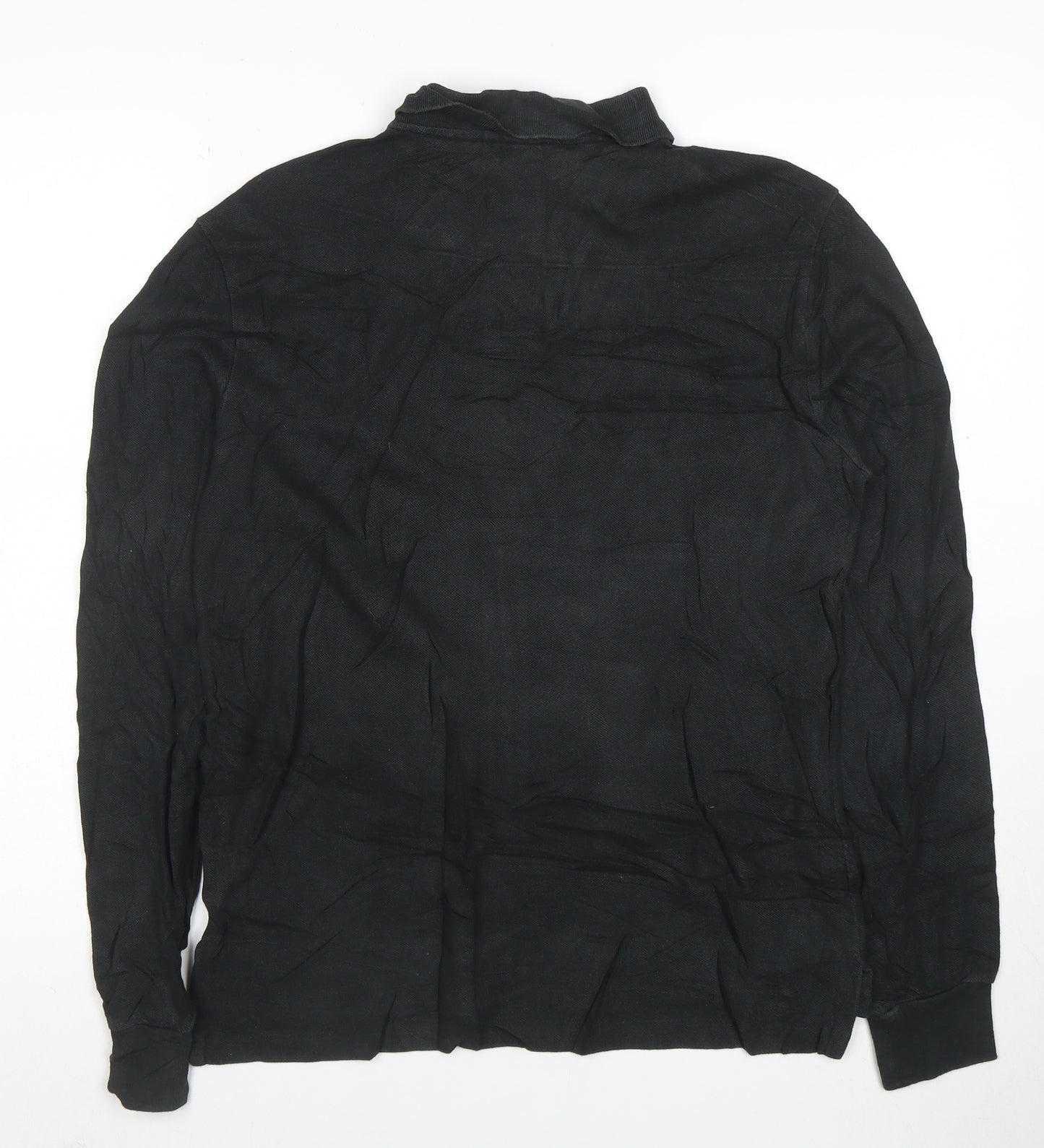 Polo Ralph Lauren Men's Black Slim Fit Long Sleeve Cotton Polo Shirt M