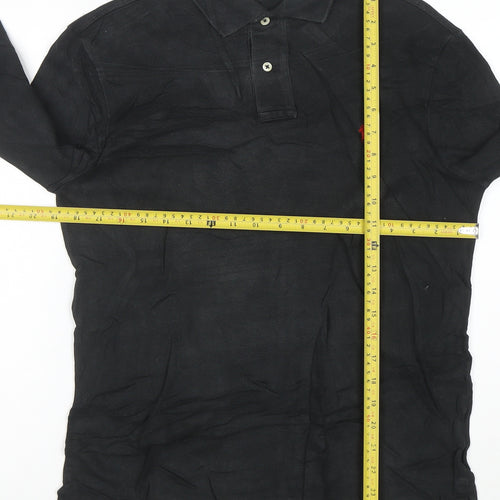 Polo Ralph Lauren Men's Black Slim Fit Long Sleeve Cotton Polo Shirt M