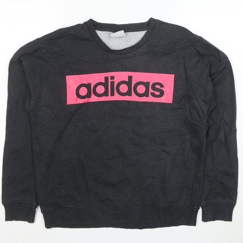 Adidas Womens Black Climalite Pullover Sweatshirt Size S