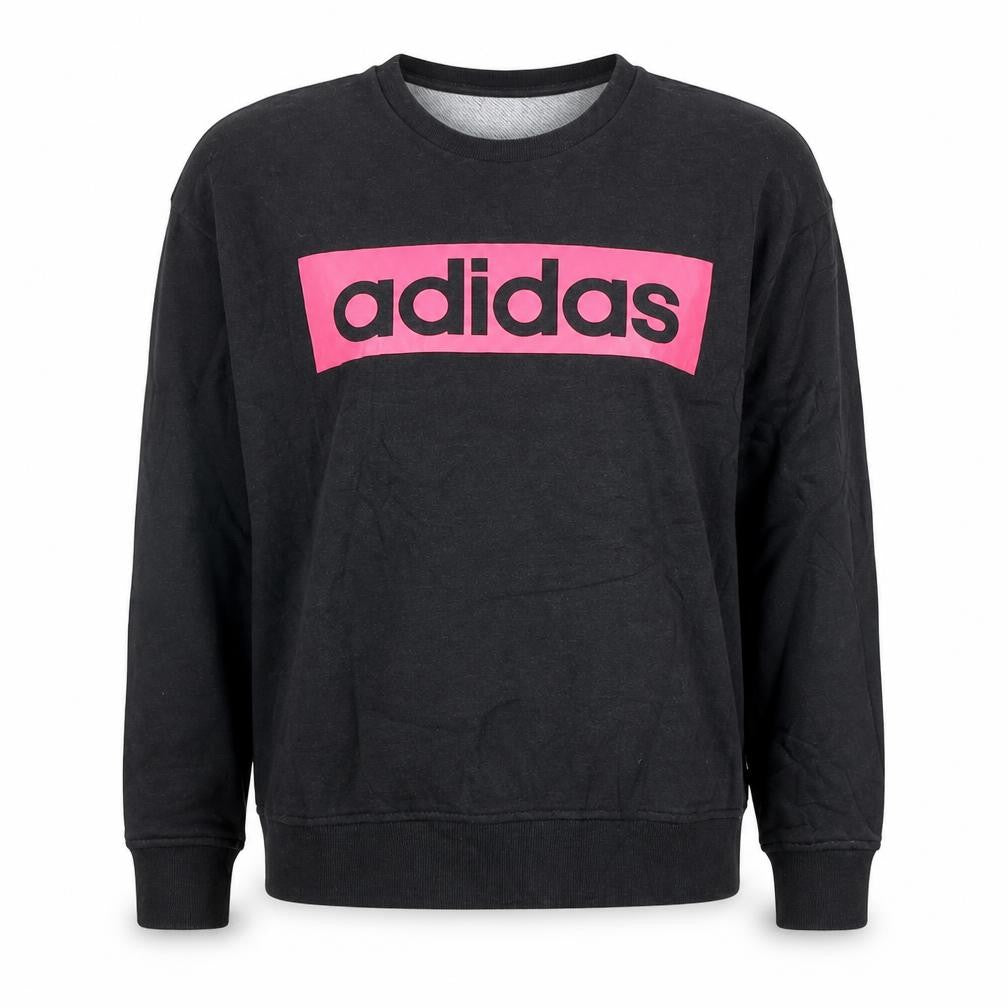 Front view of Adidas women’s black climalite pullover sweatshirt, size S