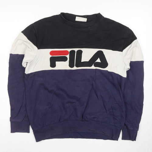 Fila Mens Multicoloured Logo Pullover Sweatshirt Size M
