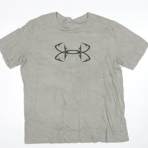 Under Armour Mens Grey 2XL HeatGear Sports T-Shirt Short Sleeve
