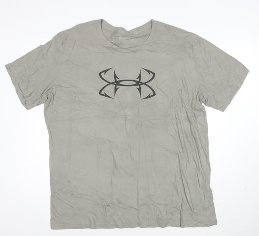Under Armour Mens Grey 2XL HeatGear Sports T-Shirt Short Sleeve