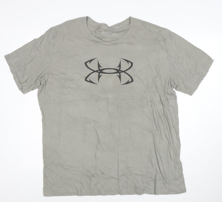 Under Armour Mens Grey 2XL HeatGear Sports T-Shirt Short Sleeve