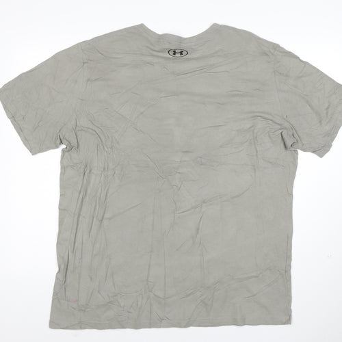 Under Armour Mens Grey 2XL HeatGear Sports T-Shirt Short Sleeve