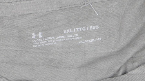 Under Armour Mens Grey 2XL HeatGear Sports T-Shirt Short Sleeve