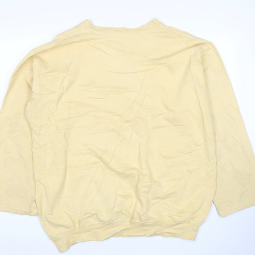Timberland Women Beige Crew Neck Pullover Sweatshirt L Cotton Blend