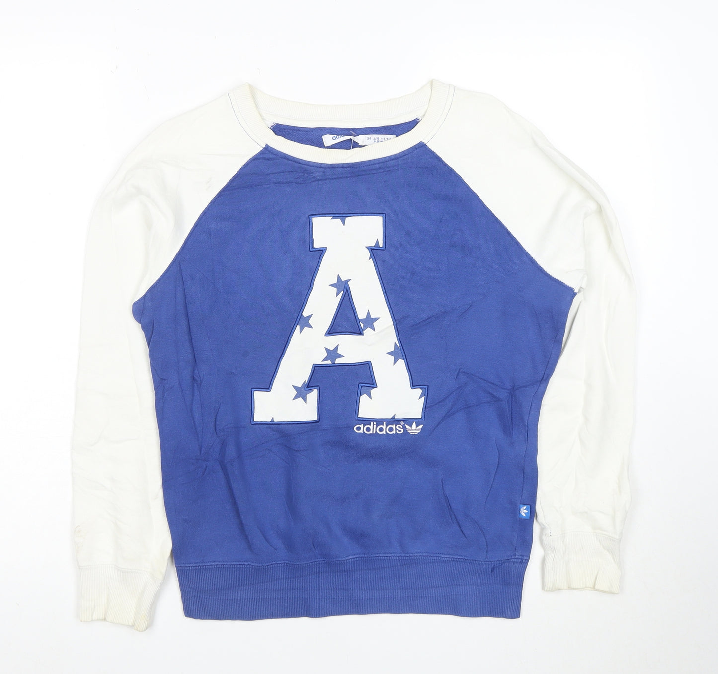 adidas Girls Blue & White Graphic Pullover Sweatshirt 14 Years
