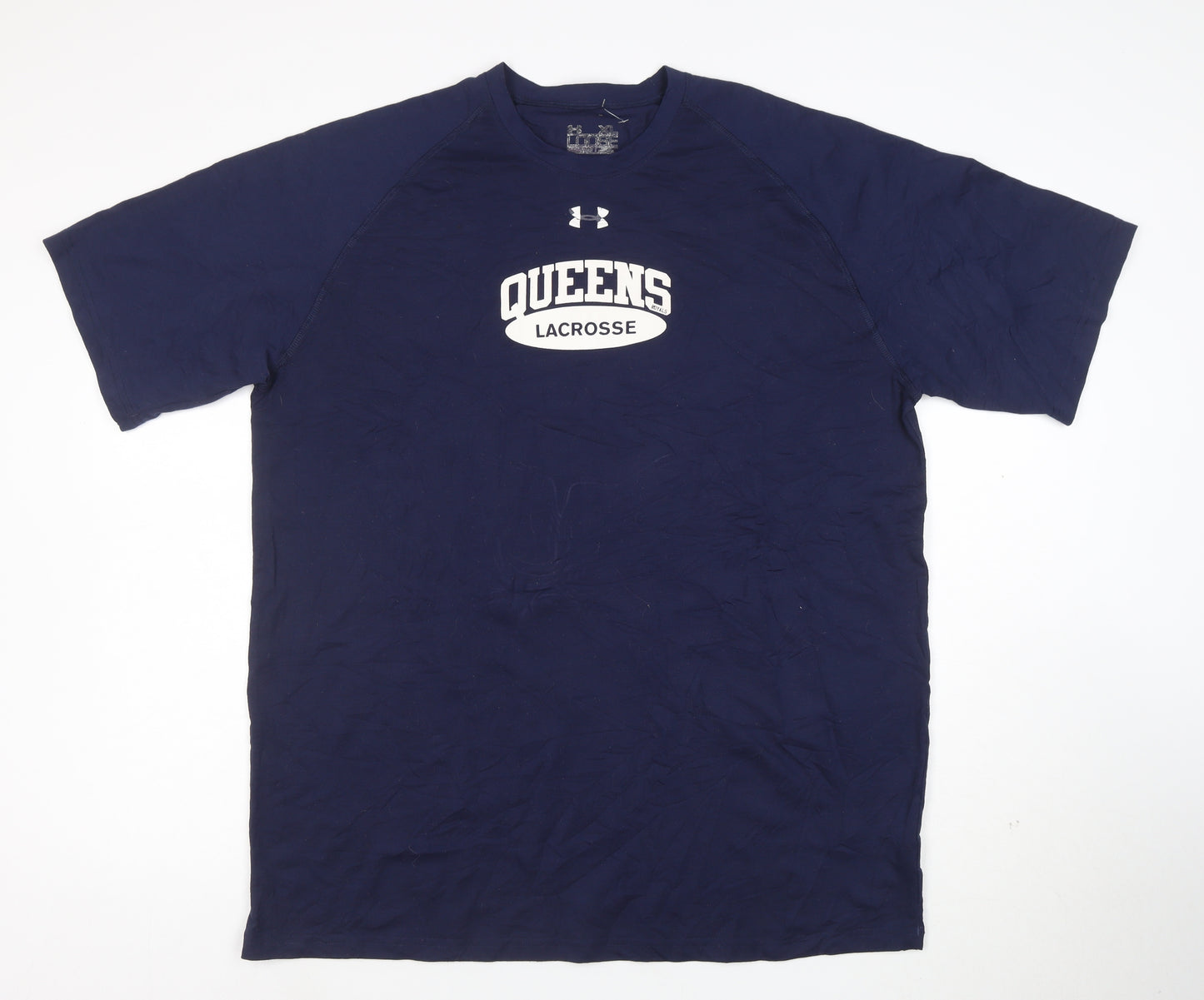 Under Armour Men's Blue XL Loose Fit Queens Lacrosse T-Shirt