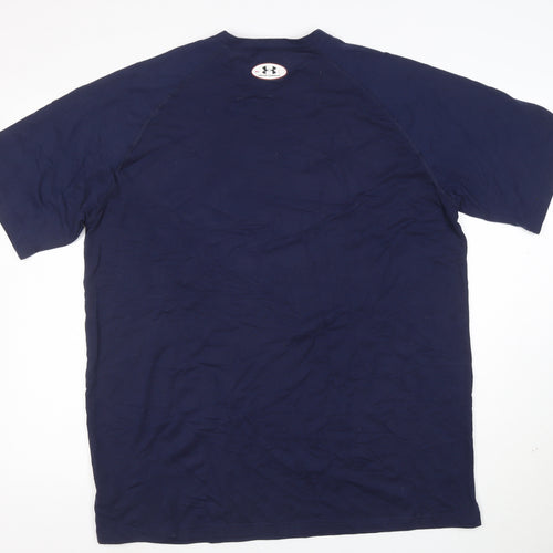 Under Armour Men's Blue XL Loose Fit Queens Lacrosse T-Shirt