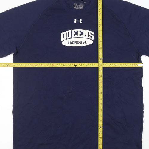 Under Armour Men's Blue XL Loose Fit Queens Lacrosse T-Shirt
