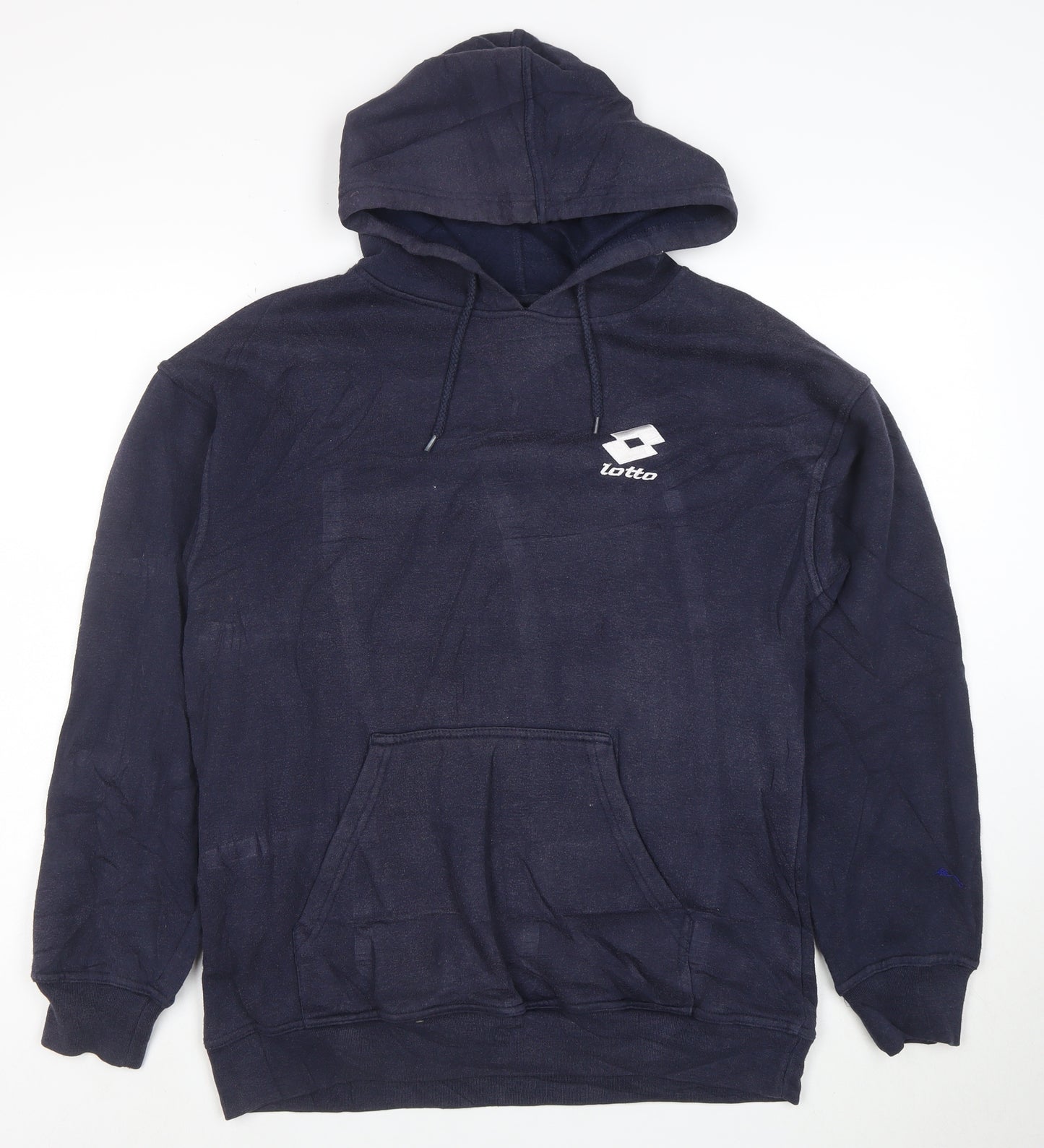 Lotto Men's Blue Pullover Hoodie M Regular Fit Fleece Sportswear