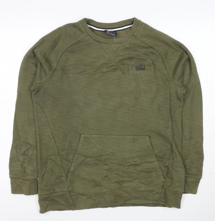Nike Men's Green Pullover Sweatshirt M Regular Fit Crew Neck